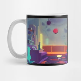 Surreal liminal living room Mug